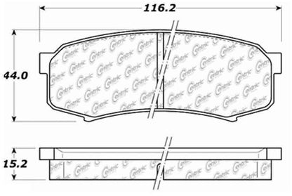 Centric Parts Disc Brake Pad Set with Semi-Metallic Friction for Heavy Duty Applications 106.06060