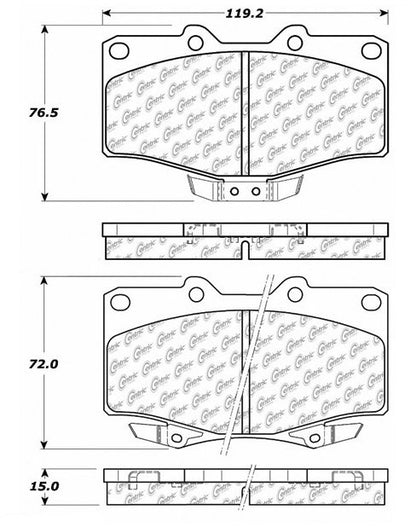 Centric Parts Disc Brake Pad Set Posi Quiet Extended Wear with Shims and Hardware for 1991-1996 Toyota 4Runner 1998-2003 T100 106.06110