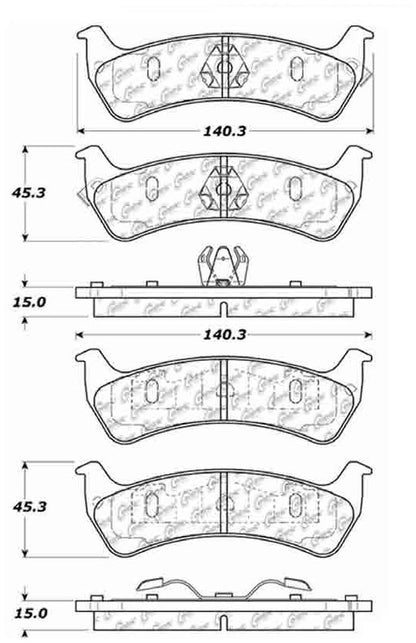 Centric Parts Disc Brake Pad Set Posi Quiet Extended Wear with Shims and Hardware for 2001-2005 Ford Explorer Sport Trac Jeep Grand Cherokee Grand Wagoneer 106.06250