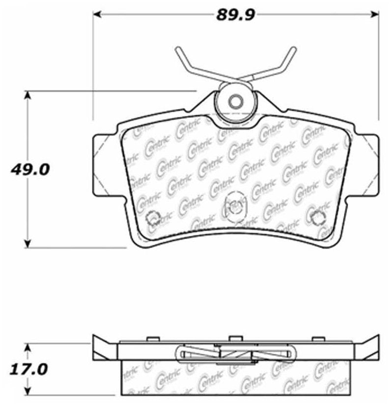 Centric Parts Disc Brake Pad Set Posi Quiet Extended Wear with Shims and Hardware for 1994-2004 Ford Mustang 106.06270