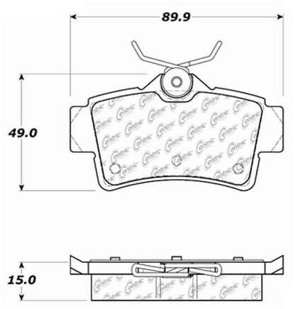 Centric Parts Disc Brake Pad Set Posi Quiet Extended Wear with Shims and Hardware for Ford Mustang 2001-2004 106.06271