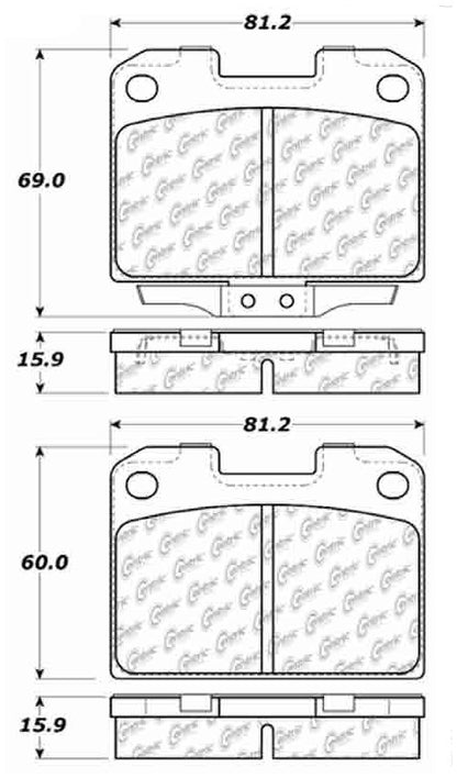 Centric Parts Disc Brake Pad Set Posi Quiet Extended Wear with Shims and Hardware for 1995-1999 Dodge Stealth, Mitsubishi 3000GT 106.06310