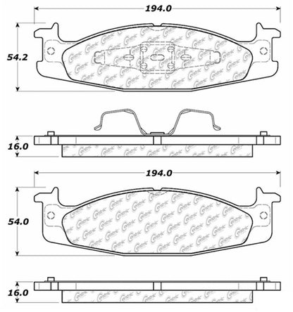 Centric Parts Disc Brake Pad Set Posi Quiet Extended Wear with Shims and Hardware for 1994-2003 Ford Bronco, E-150, F-150 106.06320