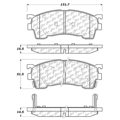 Centric Parts Disc Brake Pad Set Posi Quiet Extended Wear with Shims and Hardware for Ford Probe 1997-1993 Mazda 626 2002-1993 MX‑6 1997-1993 Protege 2003-1999 Protege5 2003-2002 106.06370