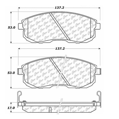 Centric Parts Disc Brake Pad Set Posi Quiet Extended Wear with Shims and Hardware for 2002-1999 Infiniti G20 106.06530