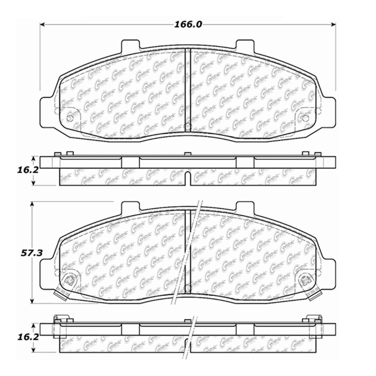 Centric Parts Disc Brake Pad Set Long wearing Semi-Metallic friction formula with 100% shimmed and scorched for easy bed-in 106.06790