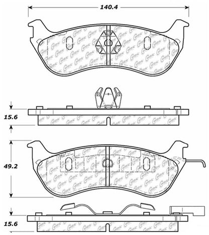 Centric Parts Disc Brake Pad Set Posi Quiet Extended Wear with Shims and Hardware for 1996-2002 Ford Crown Victoria Lincoln Town Car Mercury Grand Marquis 106.06900
