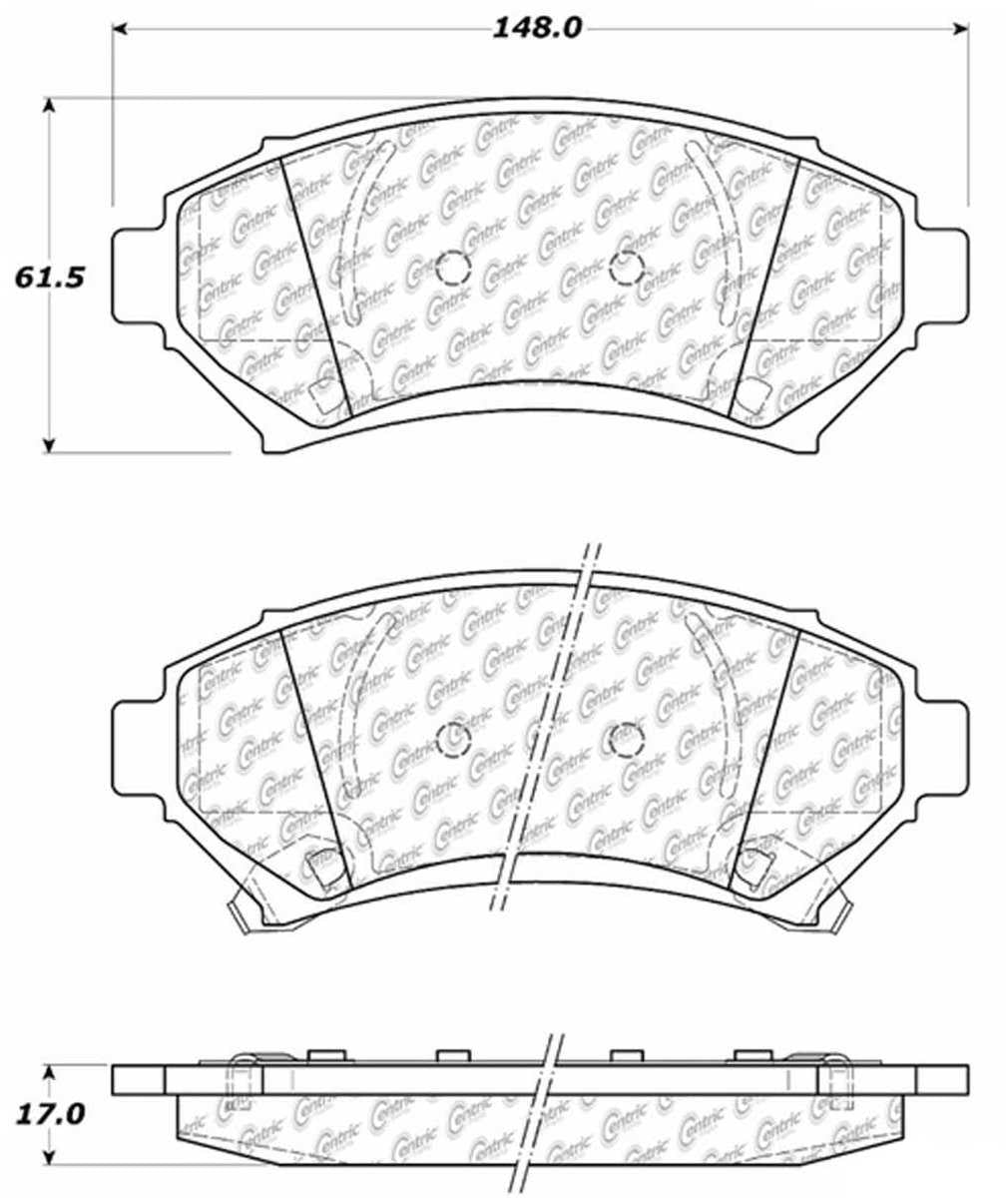 Centric Parts Disc Brake Pad Set Extended Wear with Posi Quiet for 2005-1997 Buick Century, LeSabre, Impala, Monte Carlo