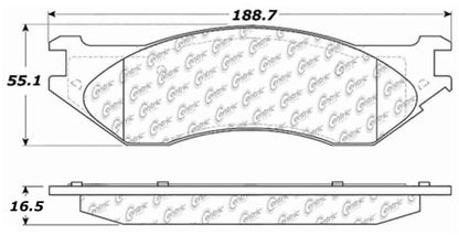 Centric Parts Disc Brake Pad Set Posi Quiet Extended Wear with Shims and Hardware for 2003 Dodge Durango Ram 1500 Van 106.07022