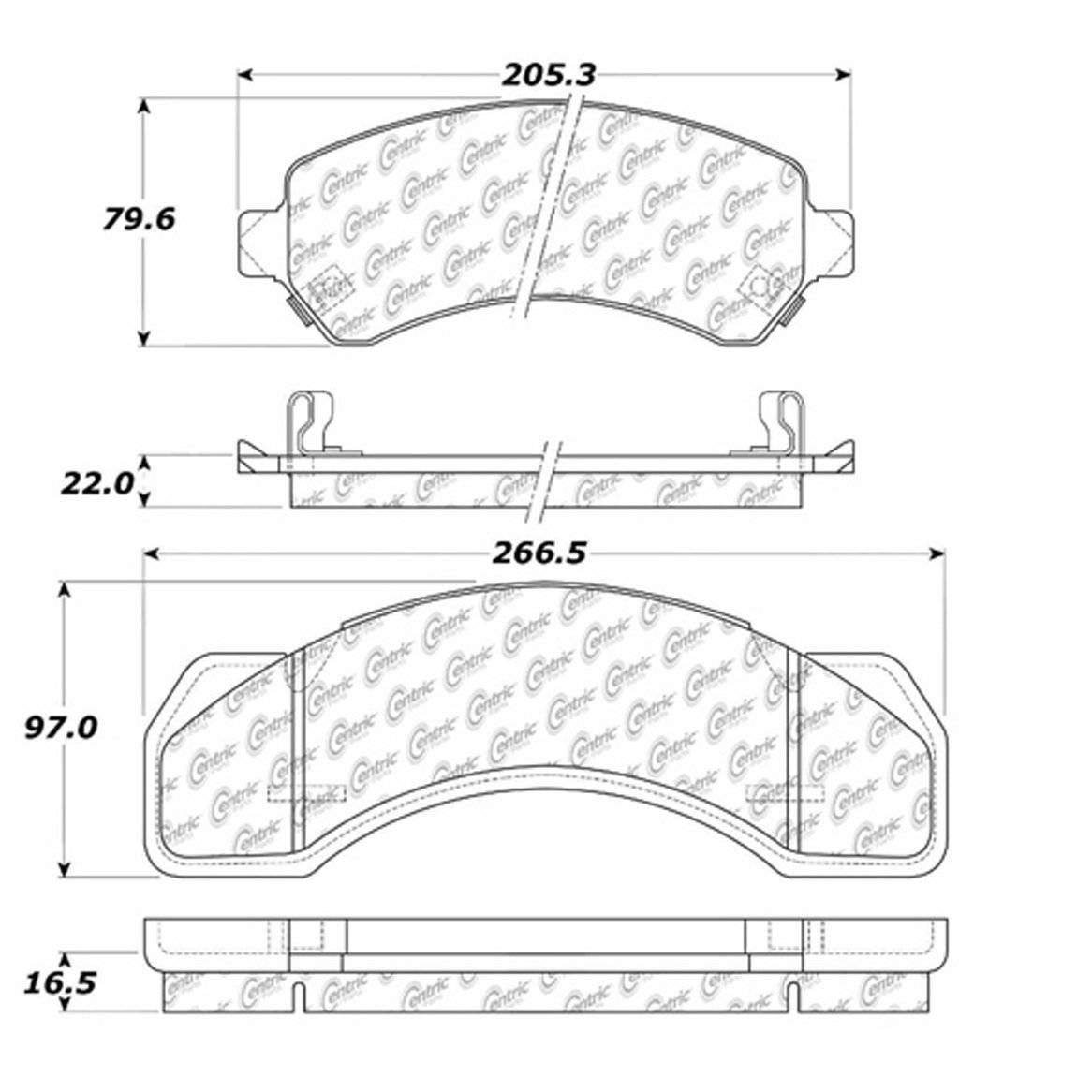 Centric Parts Disc Brake Pad Set Posi Quiet Extended Wear with Shims for 1990-2005 Chevrolet and Freightliner