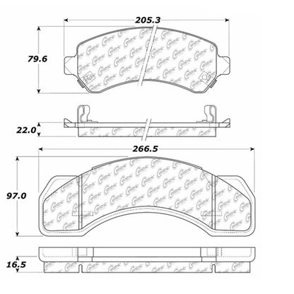 Centric Parts Disc Brake Pad Set Posi Quiet Extended Wear with Shims for 1990-2005 Chevrolet and Freightliner