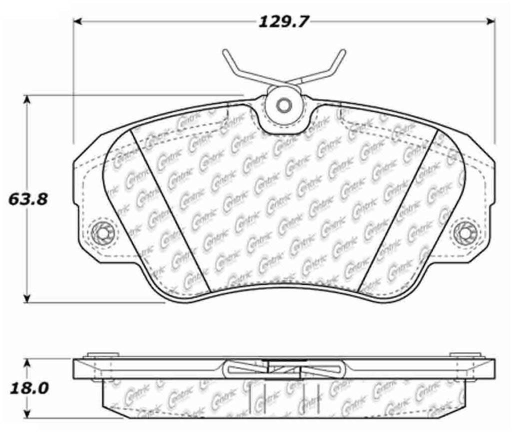 Centric Parts Disc Brake Pad Set Posi Quiet Extended Wear with Shims and Hardware for 1997-2001 Cadillac Catera 106.07200