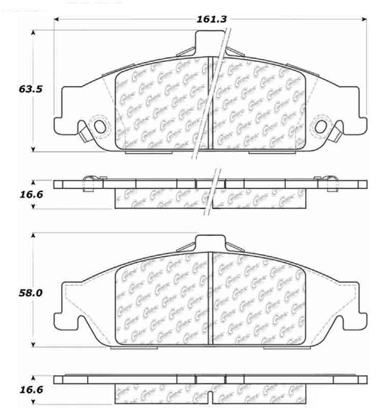 Centric Parts Disc Brake Pad Set Posi Quiet Extended Wear for 2003-2005 Chevrolet Malibu 106.07270