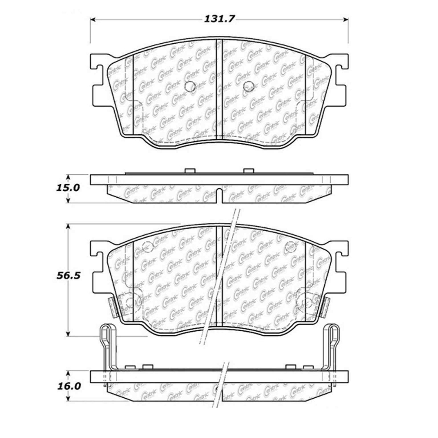 Centric Parts Disc Brake Pad Set for 106.07550