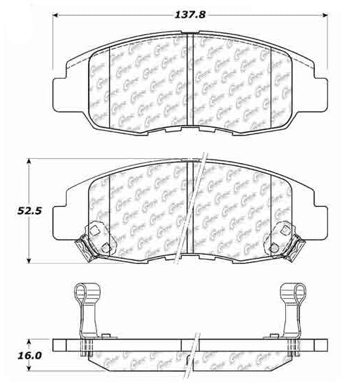 Centric Parts Disc Brake Pad Set Posi Quiet Extended Wear with Shims and Hardware for 1998-2002 Honda Accord 106.07641