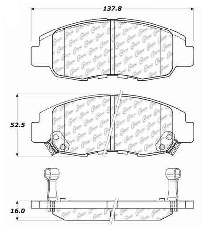 Centric Parts Disc Brake Pad Set Posi Quiet Extended Wear with Shims and Hardware for 1998-2002 Honda Accord 106.07641
