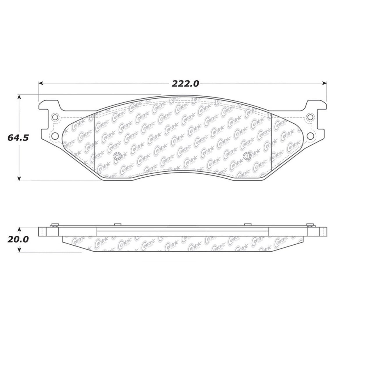 Centric Parts Disc Brake Pad Set Posi Quiet Extended Wear with Shims and Hardware for 2002-2010 Ford E-550 Econoline Super Duty, F53, F-450, F-550