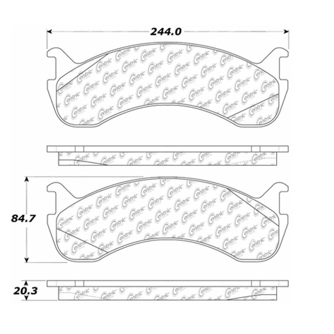 Centric Parts Disc Brake Pad Set Posi Quiet Extended Wear with Shims and Hardware for 2003-2019 Blue Bird & Bounder 106.07860