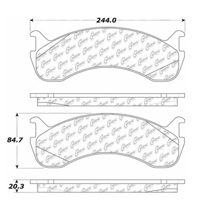 Centric Parts Disc Brake Pad Set Posi Quiet Extended Wear with Shims and Hardware for 2003-2019 Blue Bird & Bounder 106.07860