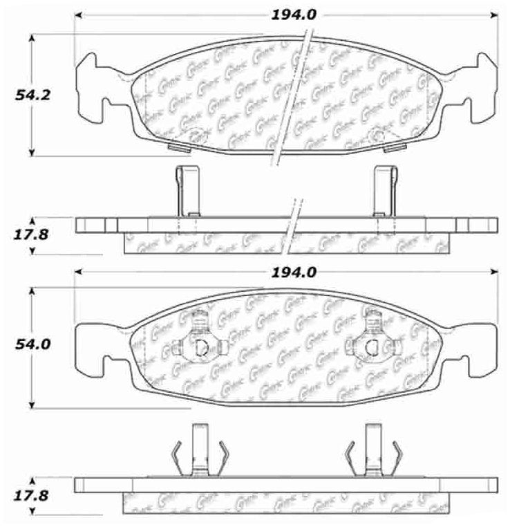 Centric Parts Disc Brake Pad Set Posi Quiet Extended Wear with Shims and Hardware for 1999-2002 Jeep Grand Cherokee 106.07900