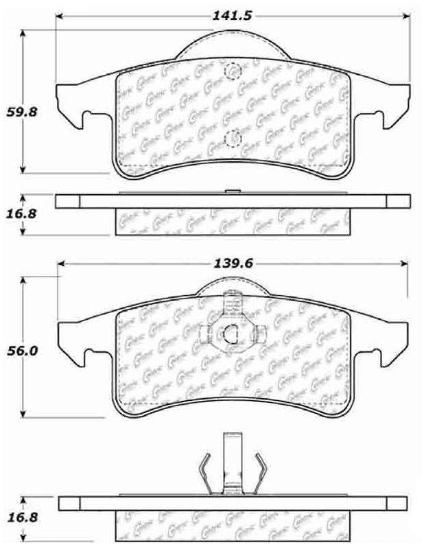 Centric Parts Disc Brake Pad Set Posi Quiet Extended Wear with Shims and Hardware for Jeep Grand Cherokee 1999-2004 106.07910