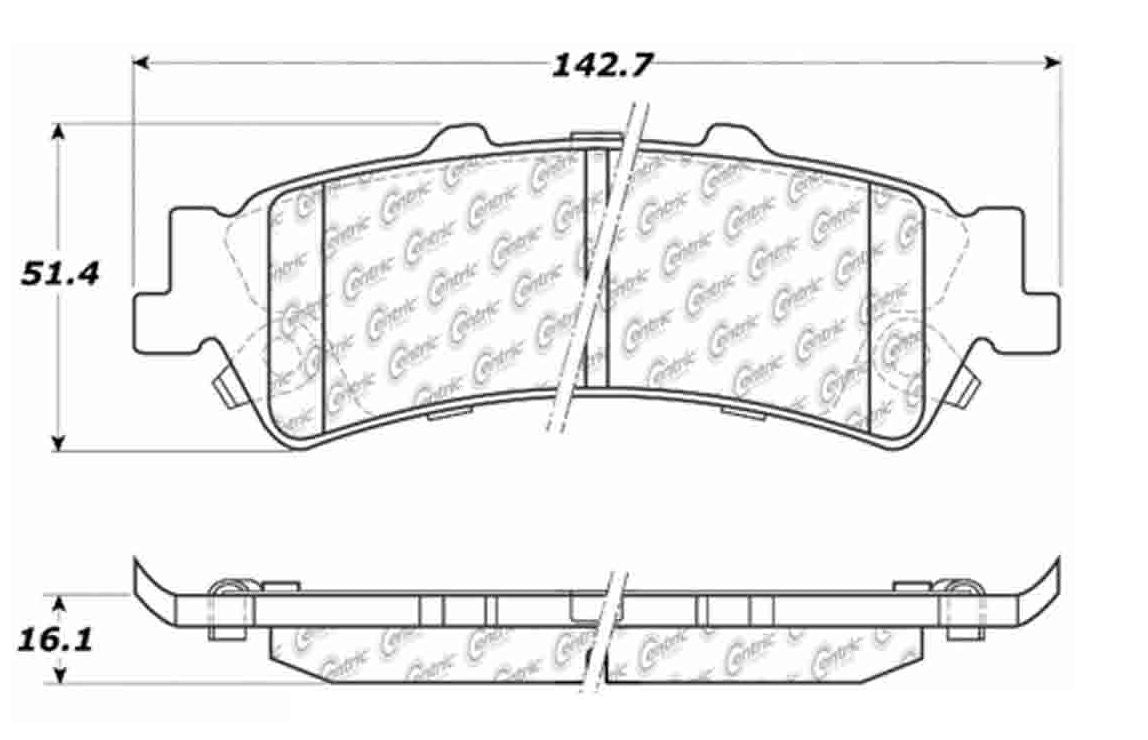 Centric Parts Disc Brake Pad Set Posi Quiet Extended Wear with Shims for 2005-2004 Cadillac DeVille