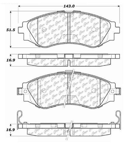 Centric Parts Disc Brake Pad Set Posi Quiet Extended Wear with Shims and Hardware 106.07970