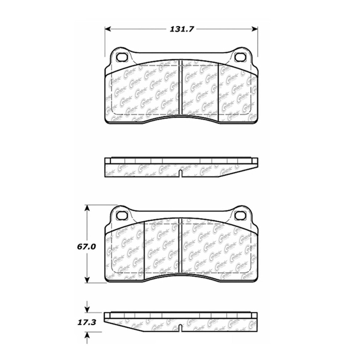 Centric Parts Disc Brake Pad Set Posi Quiet Extended Wear with Shims for Aston Martin Vanquish 2005-2001, Ferrari F40 1992-1990 106.08100