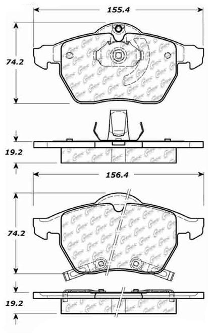 Centric Parts Disc Brake Pad Set Posi Quiet Extended Wear with Shims and Hardware 106.08190