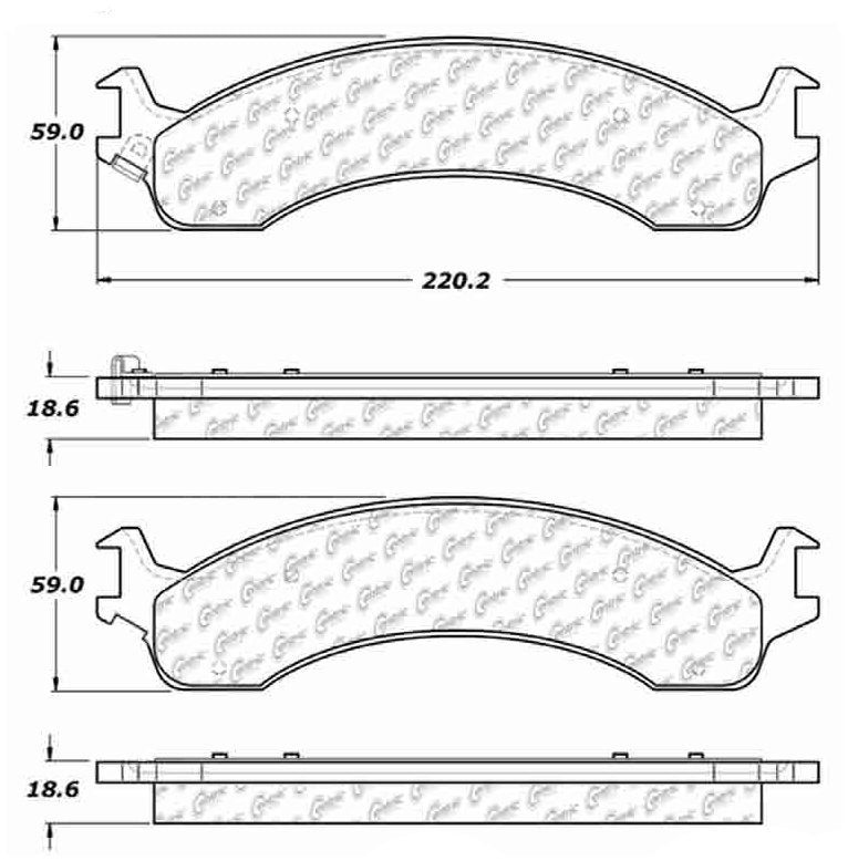 Centric Parts Disc Brake Pad Set Posi Quiet Extended Wear with Shims and Hardware for 2000-2002 Dodge Ram 2500 3500 4000 Ramcharger 106.08210