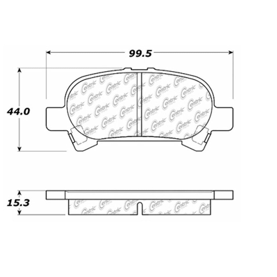 Centric Parts Disc Brake Pad Set Posi Quiet Extended Wear with Shims and Hardware for 2005-2008 Toyota Avalon Camry Solara 106.08280