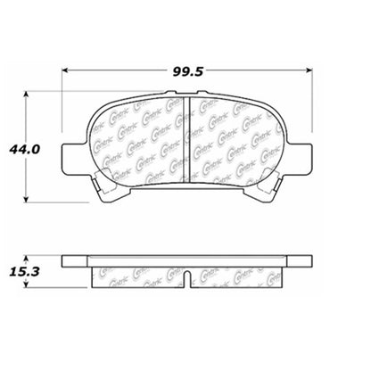 Centric Parts Disc Brake Pad Set Posi Quiet Extended Wear with Shims and Hardware for 2005-2008 Toyota Avalon Camry Solara 106.08280