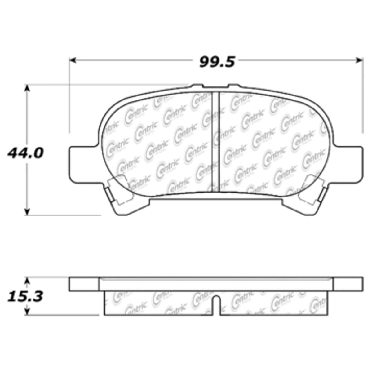 Centric Parts Disc Brake Pad Set Posi Quiet Extended Wear with Shims and Hardware for 2000-2004 Toyota Avalon, 2000-2001 Camry, 2000-2003 Solara 106.08281