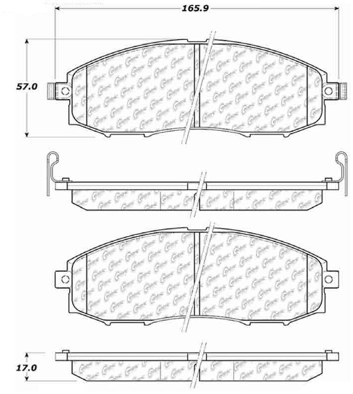 Centric Parts Disc Brake Pad Set Posi Quiet Extended Wear with Shims and Hardware for 2000-2004 Nissan Frontier Xterra 106.08300