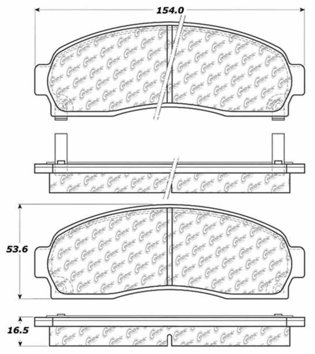 Centric Parts Disc Brake Pad Set Posi Quiet Extended Wear with Shims 106.08330