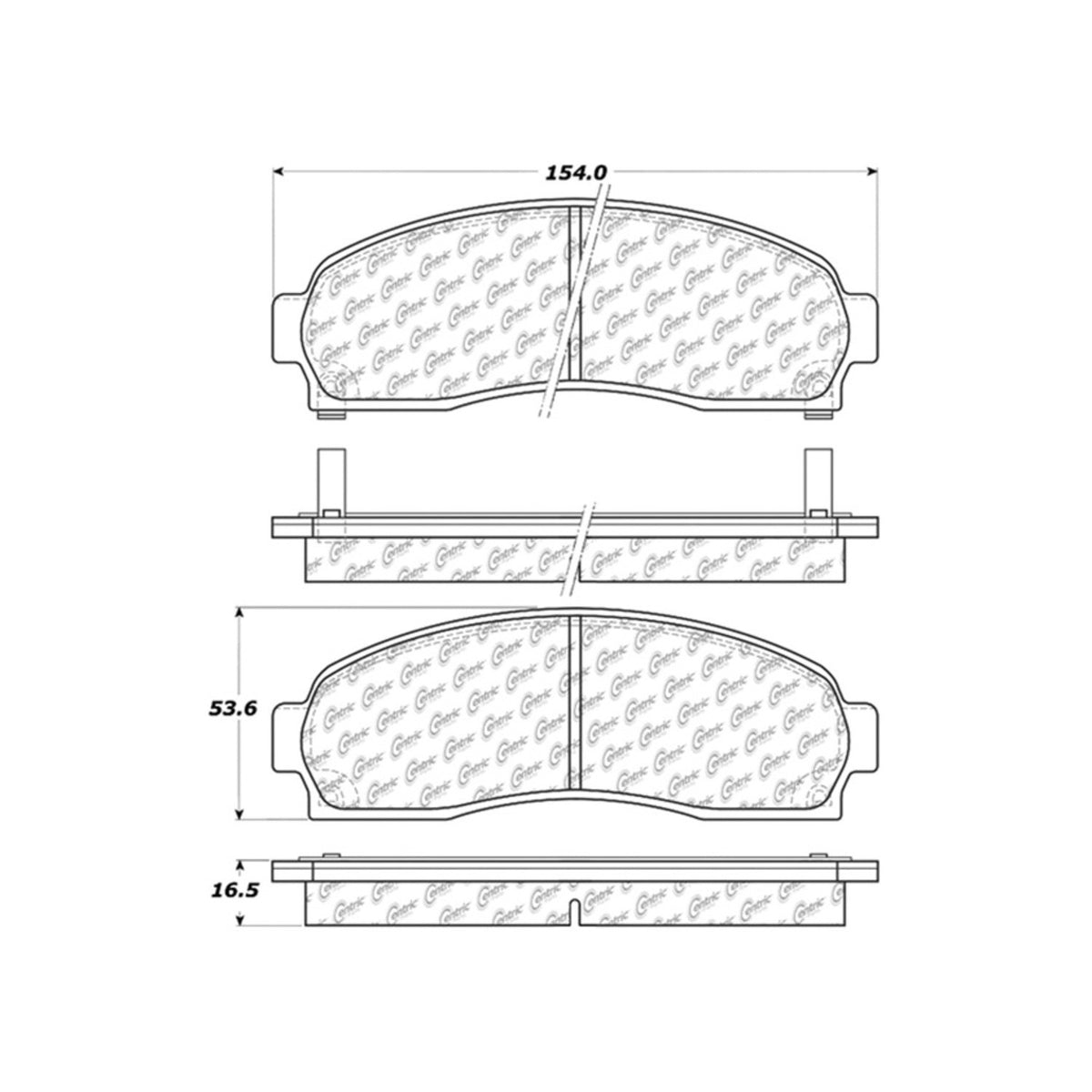 Centric Parts Disc Brake Pad Set Posi Quiet Extended Wear with Shims and Hardware for 2001-2005 Ford Explorer Sport Trac 106.08331