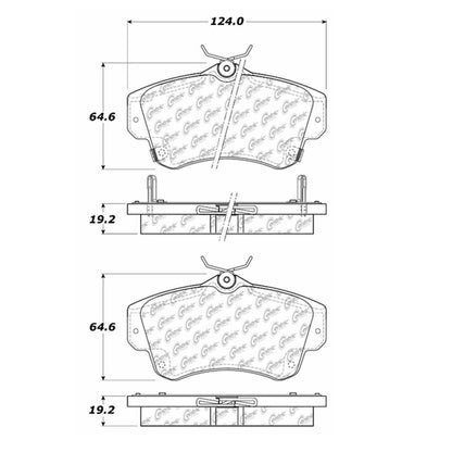 Centric Parts Disc Brake Pad Set Posi Quiet Extended Wear with Shims and Hardware for 2001-2010 Chrysler PT Cruiser 106.08410