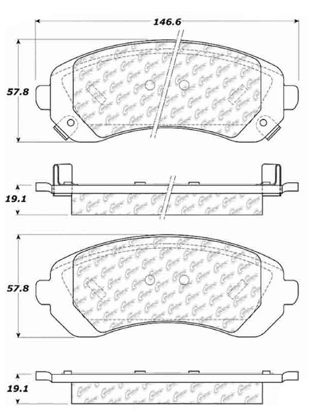 Centric Parts Disc Brake Pad Set Posi Quiet Extended Wear with Shims and Hardware for 2002-2007 Buick Rendezvous