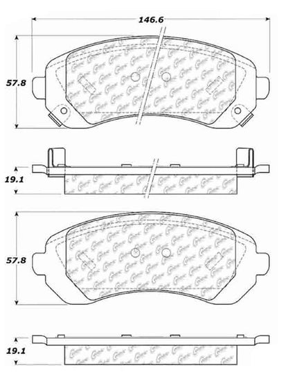 Centric Parts Disc Brake Pad Set Posi Quiet Extended Wear with Shims and Hardware for 2002-2007 Buick Rendezvous
