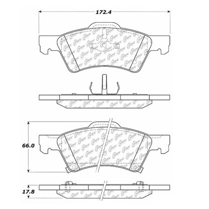 Centric Parts Disc Brake Pad Set Posi Quiet Extended Wear with Shims and Hardware for 2001-2007 Chrysler Town & Country, Voyager 2003, 2005-2006, Dodge Caravan, Grand Caravan 106.08570