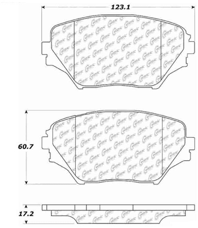 Centric Parts Disc Brake Pad Set Posi Quiet Extended Wear with Shims and Hardware for 2001-2005 Toyota RAV4 106.08620