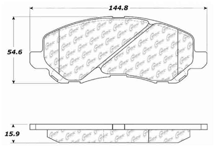 Centric Parts Disc Brake Pad Set Posi Quiet Extended Wear with Shims for 2001-2017 Chrysler Sebring Dodge Avenger Caliber Stratus Jeep Compass Patriot Mitsubishi ASX Eclipse Galant Lancer