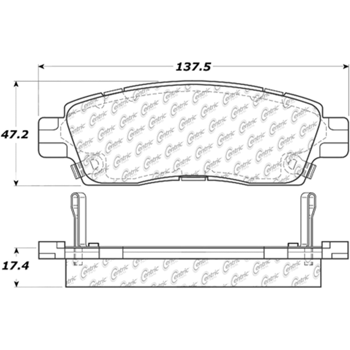 Centric Parts Disc Brake Pad Set Posi Quiet Extended Wear with Shims and Hardware for 2004-2017 Buick Enclave, Rainier, SSR, Trailblazer, Traverse, Acadia, Envoy, XUV