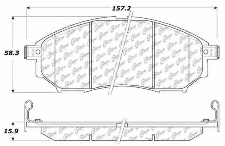 Centric Parts Disc Brake Pad Set Posi Quiet Extended Wear with Shims and Hardware for 2006-2018 Infiniti FX35 FX37 FX45 QX70 106.08881