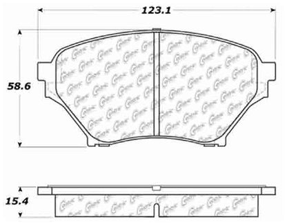 Centric Parts Disc Brake Pad Set Posi Quiet Extended Wear with Shims and Hardware for 2001-2005 Mazda Miata 106.08900