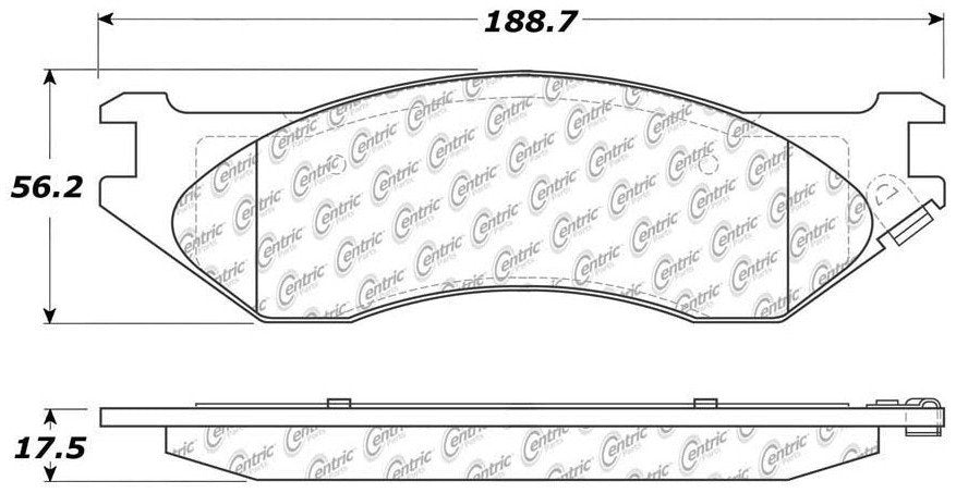 Centric Parts Disc Brake Pad Set Posi Quiet Extended Wear with Shims and Hardware for 2004-2006 Dodge Durango 2002-2005 Ram 1500 106.08970
