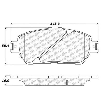 Centric Parts Disc Brake Pad Set Posi Quiet Extended Wear with Shims and Hardware for 2003-2002 Lexus ES300 2006-2004 Lexus ES330 2006-2005 Toyota Camry 106.09060