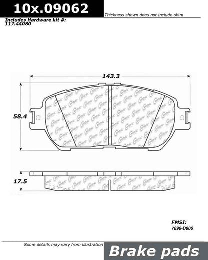 Centric Parts Disc Brake Pad Set with Semi-Metallic friction 106.09062