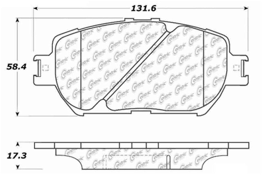 Centric Parts Disc Brake Pad Set Long wearing Semi-Metallic friction formula 106.09080