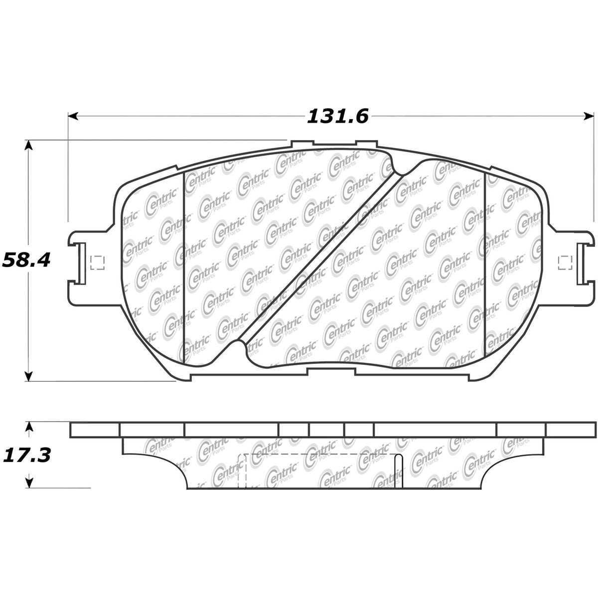 Centric Parts Disc Brake Pad Set with Semi-Metallic friction 106.09081